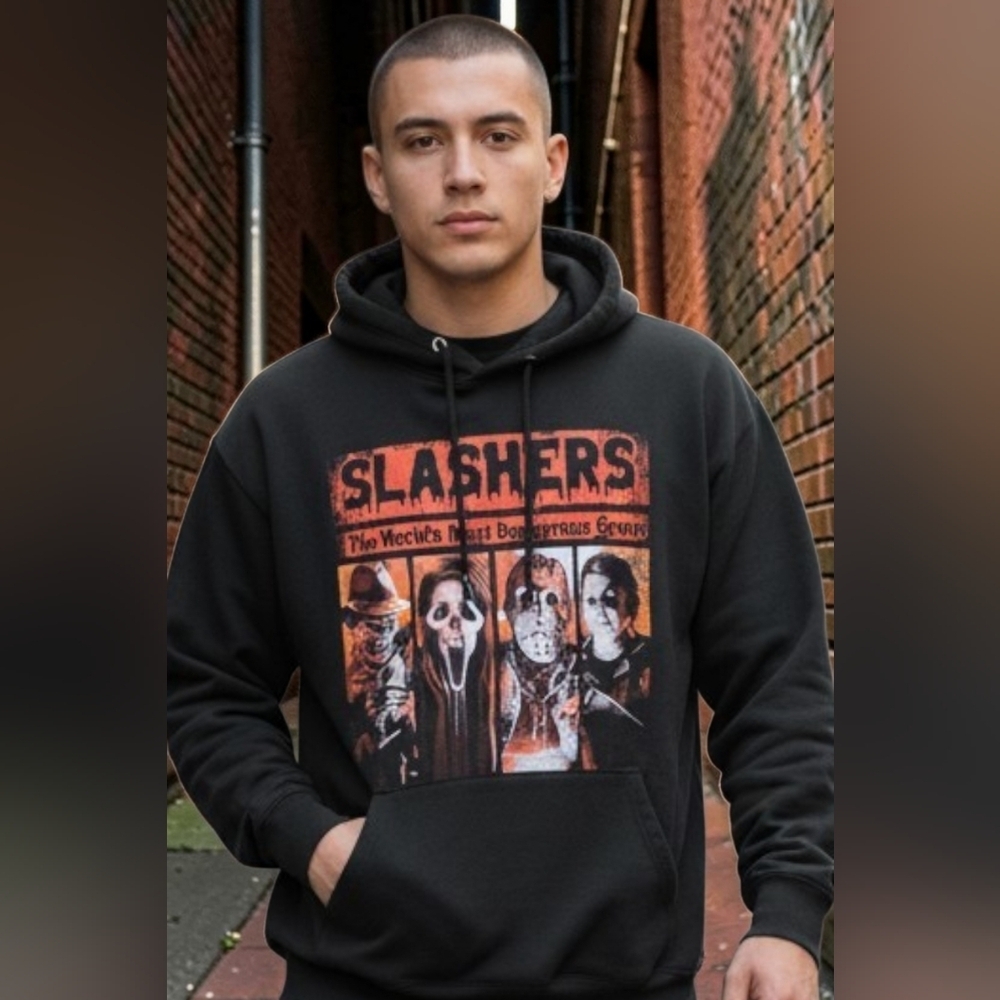 Vtg Slasher Adults Sz Large Hoodie Freddy,Jason,Ghostface Horror Movie Villains